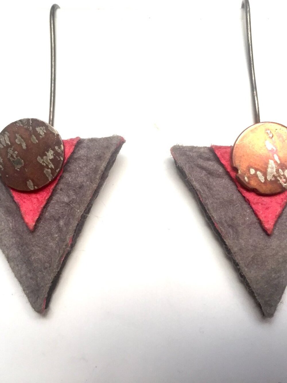 Artist Made Earrings Metal and Handmade Paper